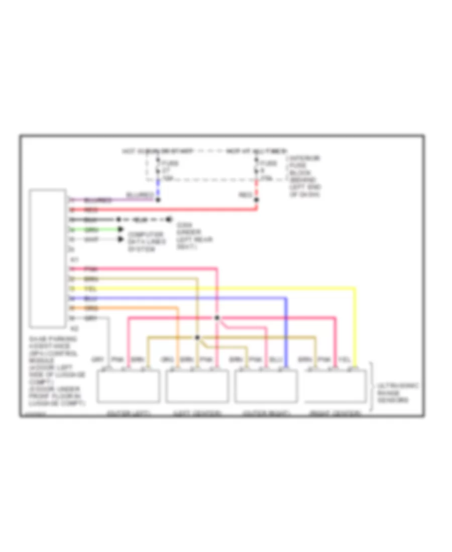 Parking Assistant Wiring Diagram for Saab 9 5 SE 2000