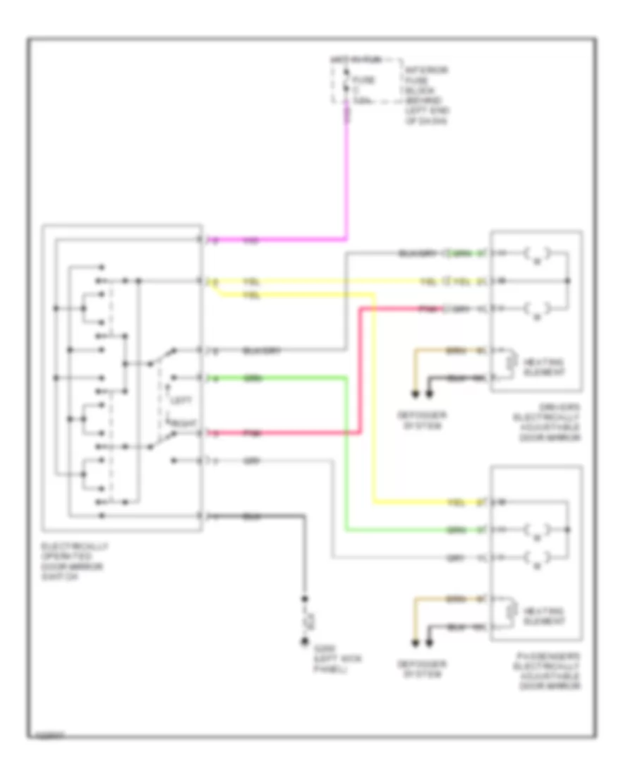 Power Mirror Wiring Diagram for Saab 9 5 SE 2000