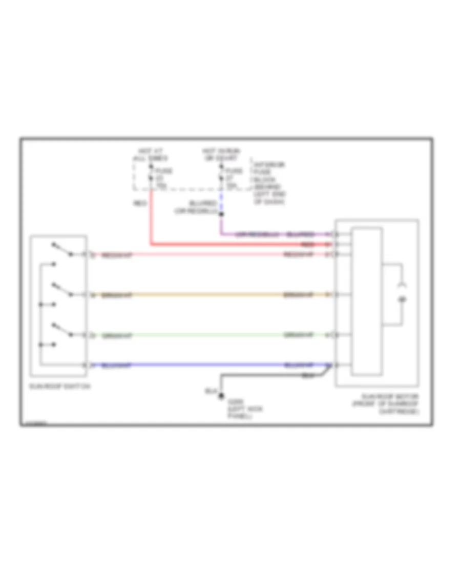 Power Top Sunroof Wiring Diagrams for Saab 9 5 SE 2000