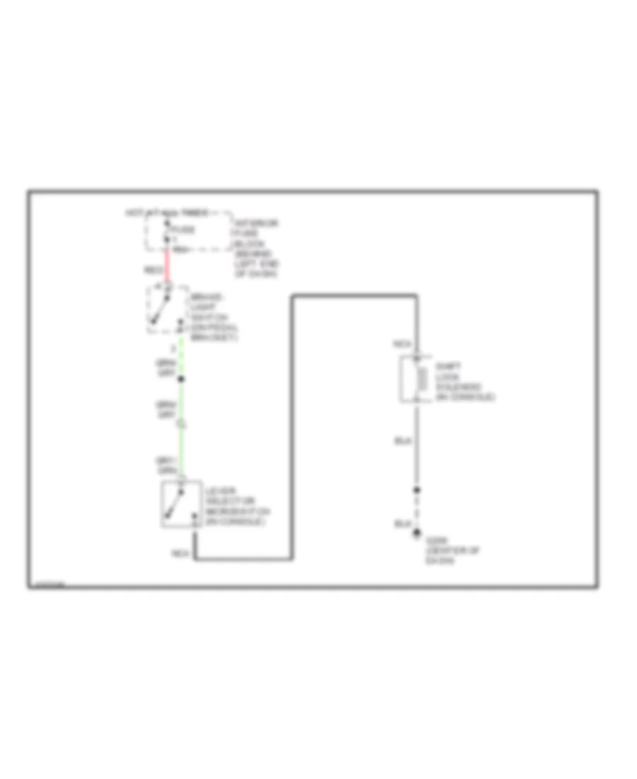 Shift Interlock Wiring Diagram for Saab 9 5 SE 2000