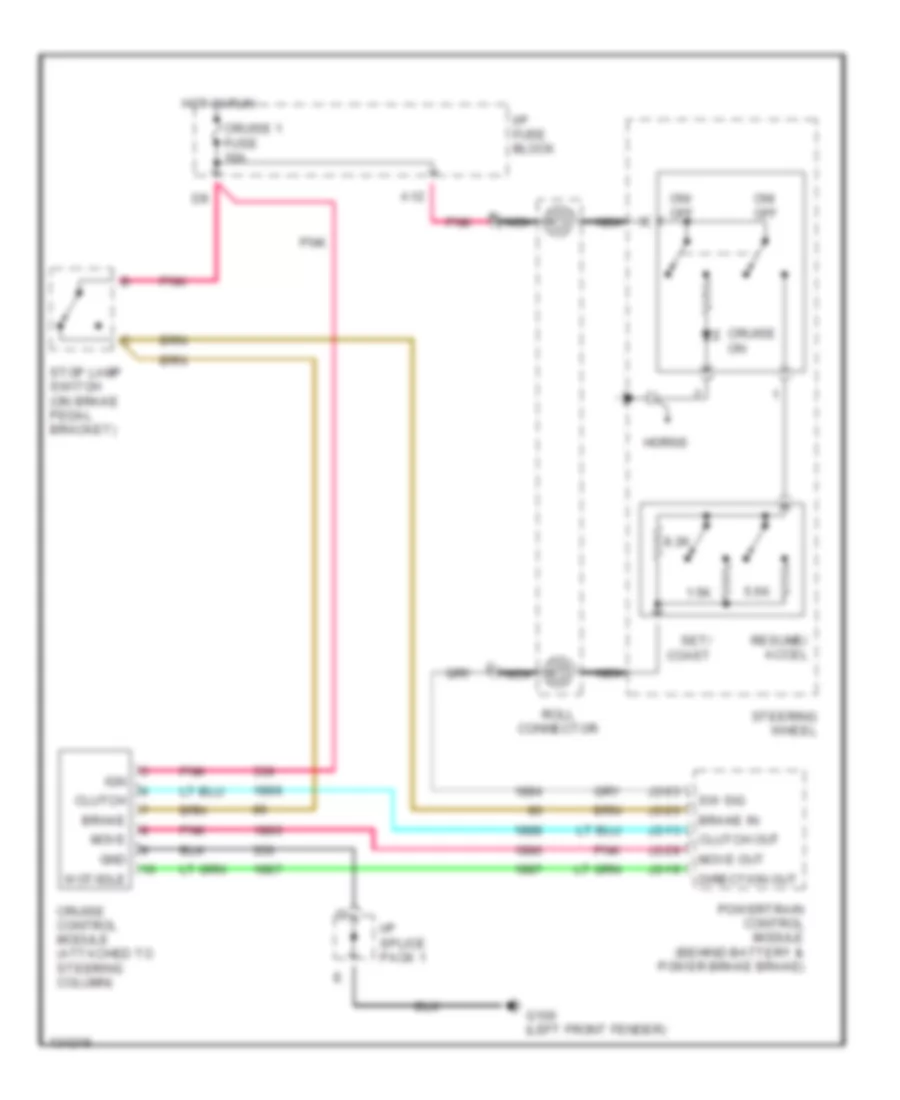 Электросхема системы круизконтроля для Saturn SC1 2000