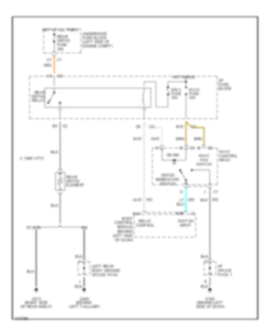 Электросхема подогрева стекол и зеркал для Saturn SL1 2000