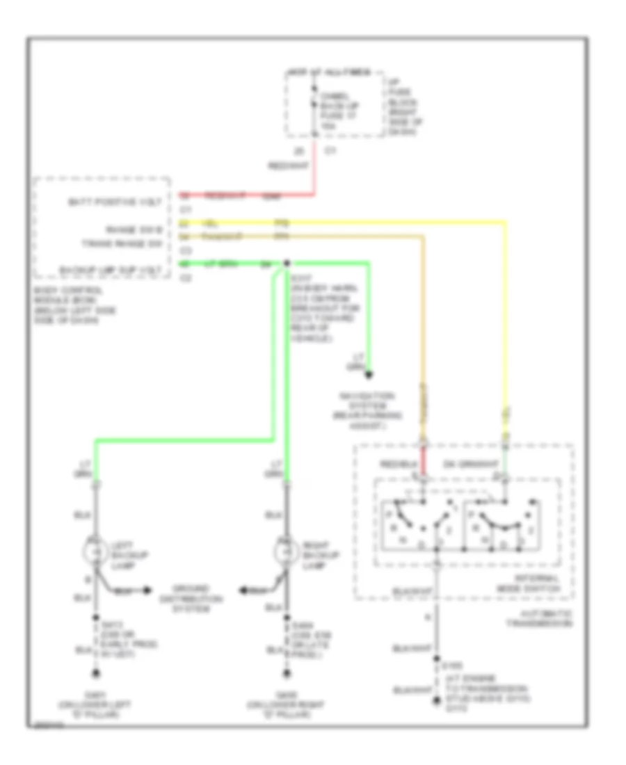 Электросхема заднего хода для Saturn Relay 2005