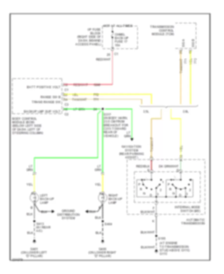 Электросхема заднего хода для Saturn Relay 2006