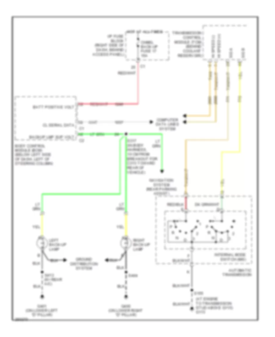Электросхема заднего хода для Saturn Relay 2007