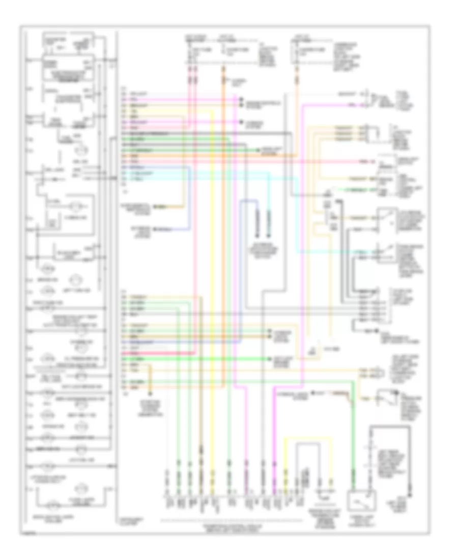 Электросхема панели приборов для Saturn SW1 1998