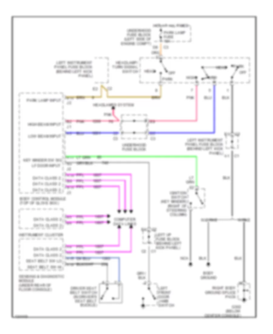 Warning System Wiring Diagrams for Saturn LS1 2000