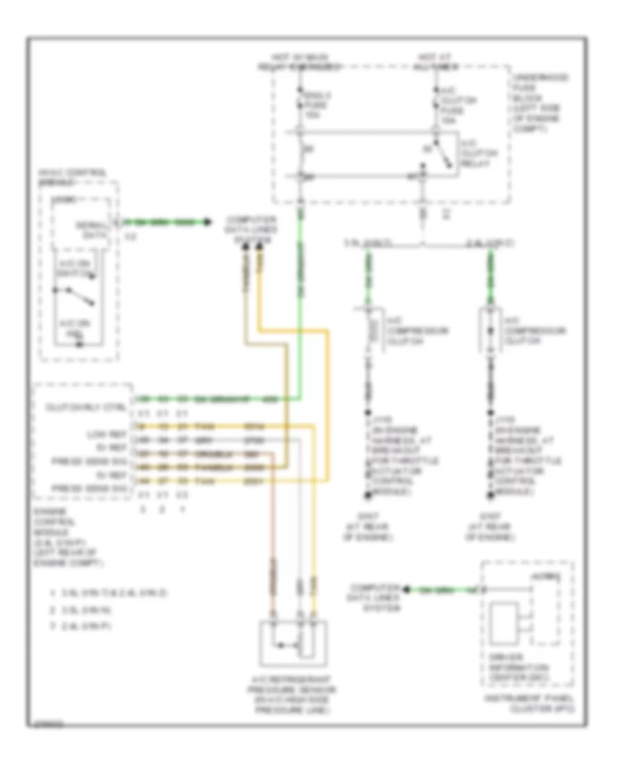 2.4L VIN P, Compressor Wiring Diagram, with Auto AC for Saturn Vue Green Line 2008