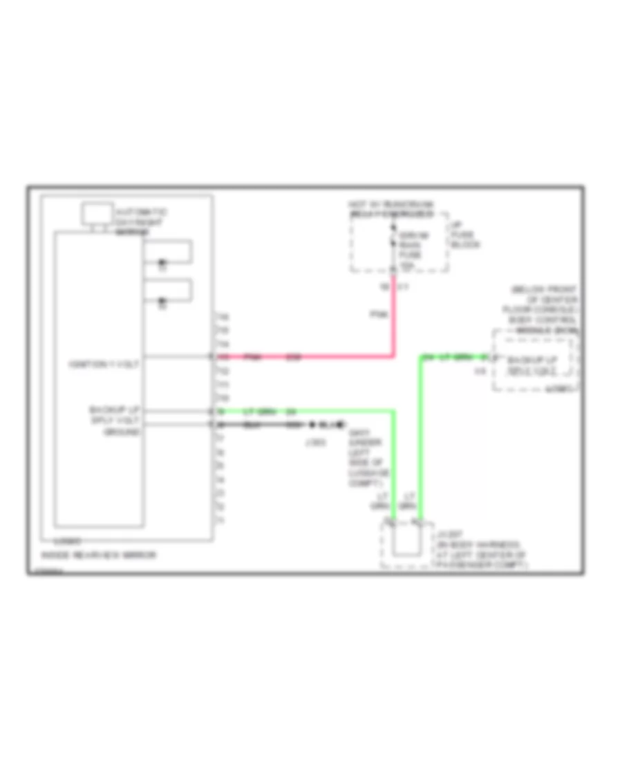 Electrochromic Mirror Wiring Diagram Late Production for Saturn Vue Green Line 2008