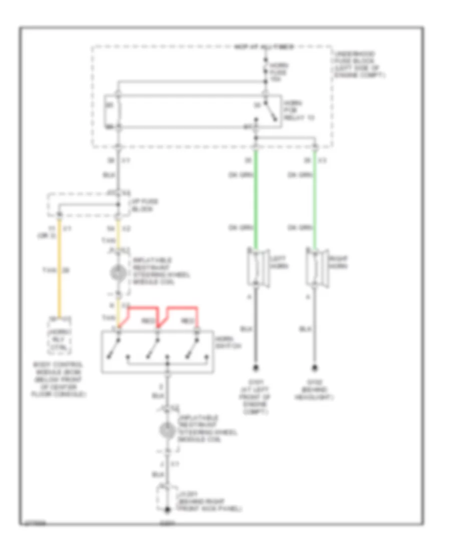 Horn Wiring Diagram for Saturn Vue Red Line 2008