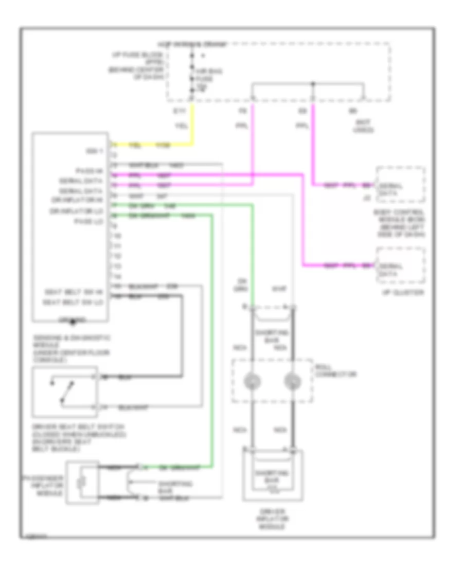 Supplemental Restraint Wiring Diagram for Saturn SL1 2000