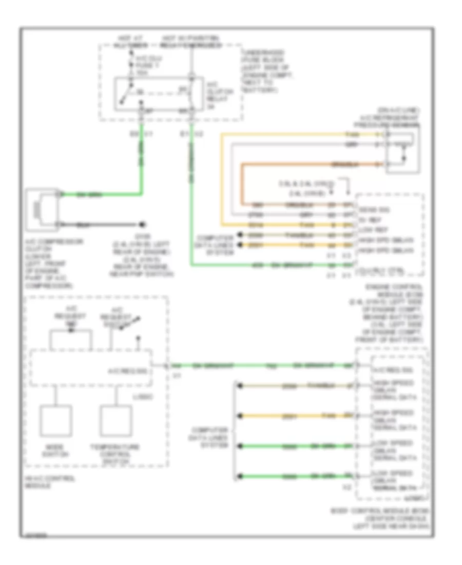 Compressor Wiring Diagram, with Manual AC for Saturn Aura Green Line 2009