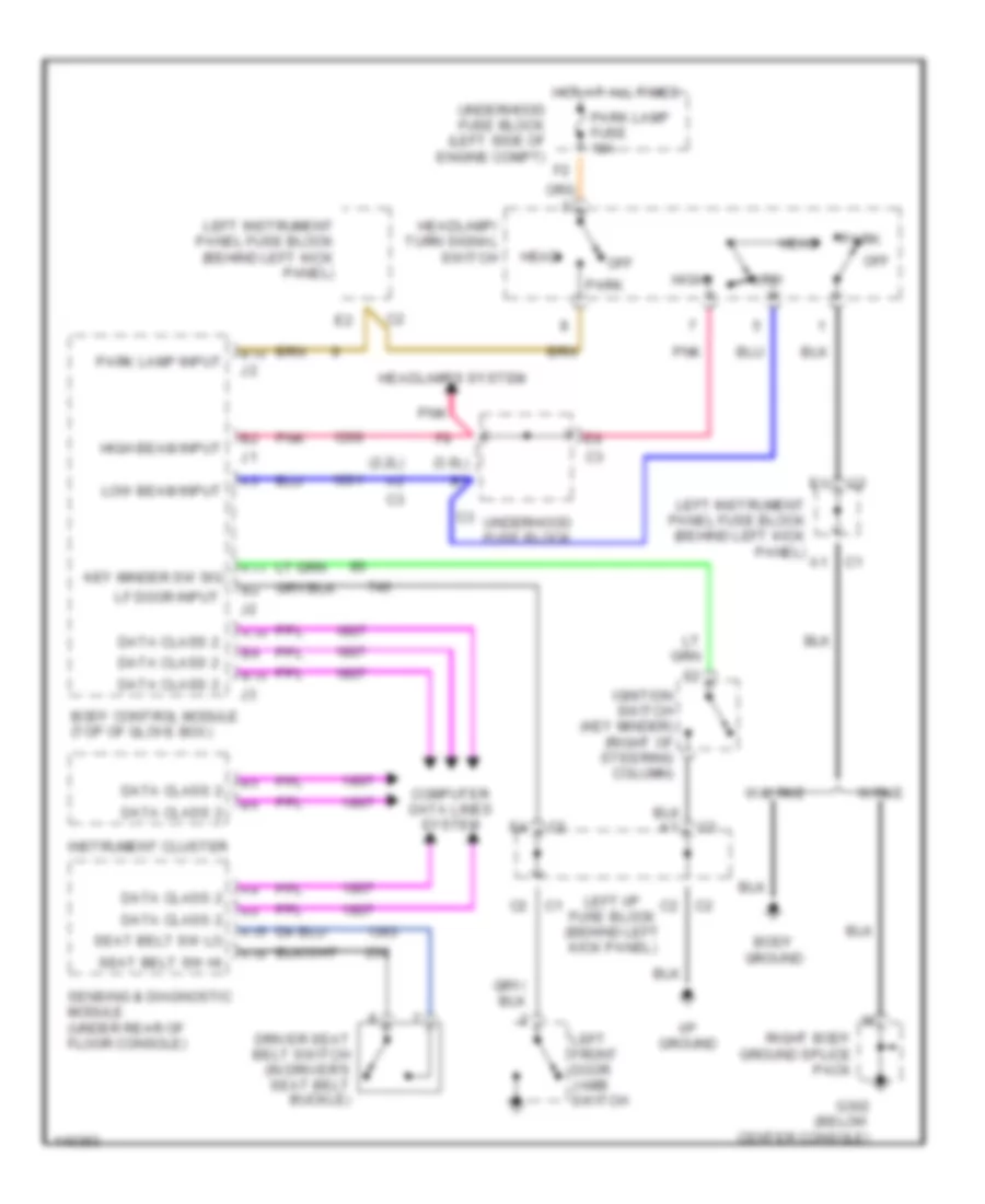 Warning System Wiring Diagrams for Saturn L100 2001