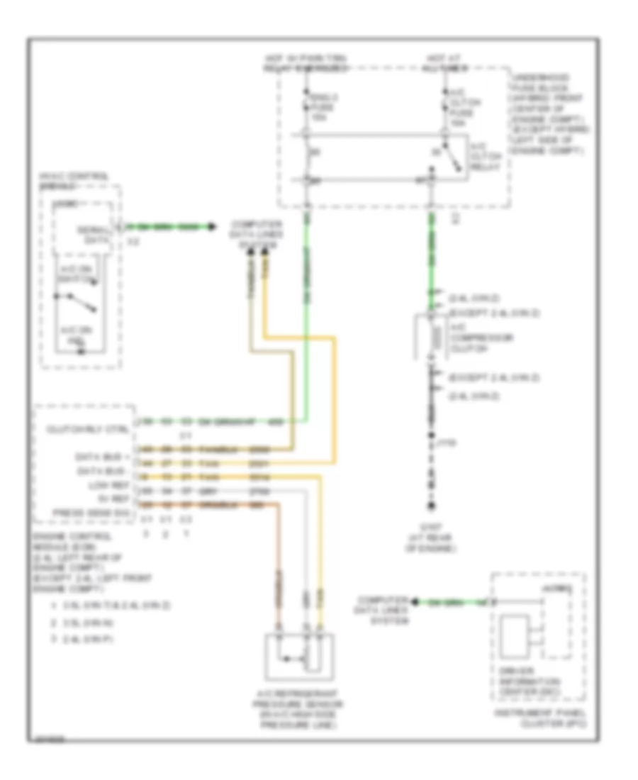 2.4L VIN P, Compressor Wiring Diagram, with Auto AC for Saturn Vue Green Line 2009