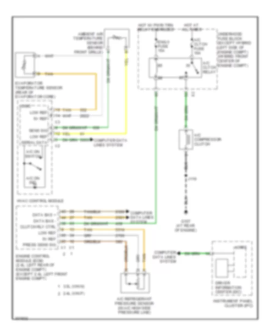 2.4L VIN P, Compressor Wiring Diagram, with Manual AC for Saturn Vue Green Line 2009
