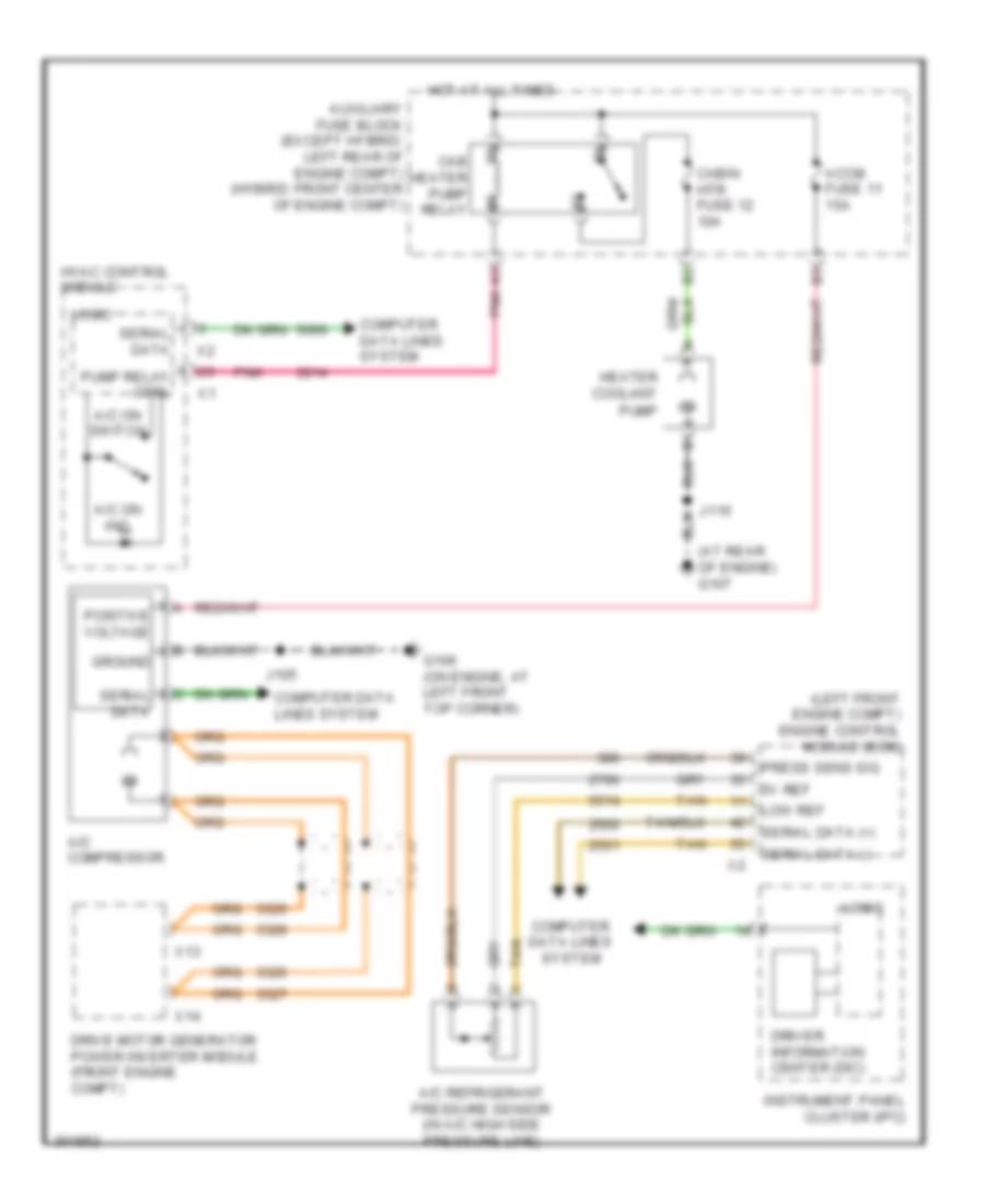 3.6L VIN B, Compressor Wiring Diagram, with Auto AC for Saturn Vue Green Line 2009