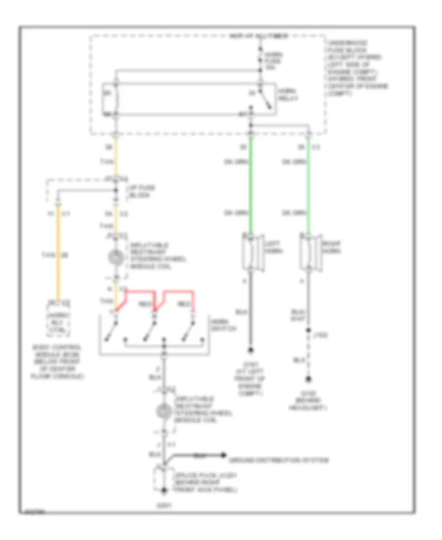 Horn Wiring Diagram for Saturn Vue Red Line 2009