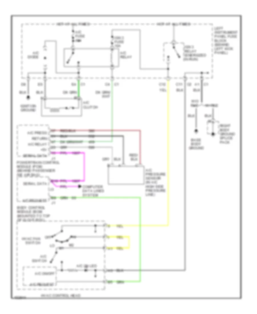 Compressor Wiring Diagram, with Manual AC for Saturn L200 2002
