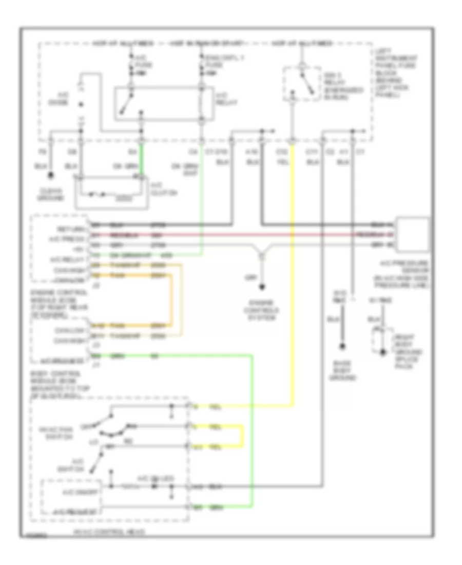 Compressor Wiring Diagram, with Manual AC for Saturn L300 2002