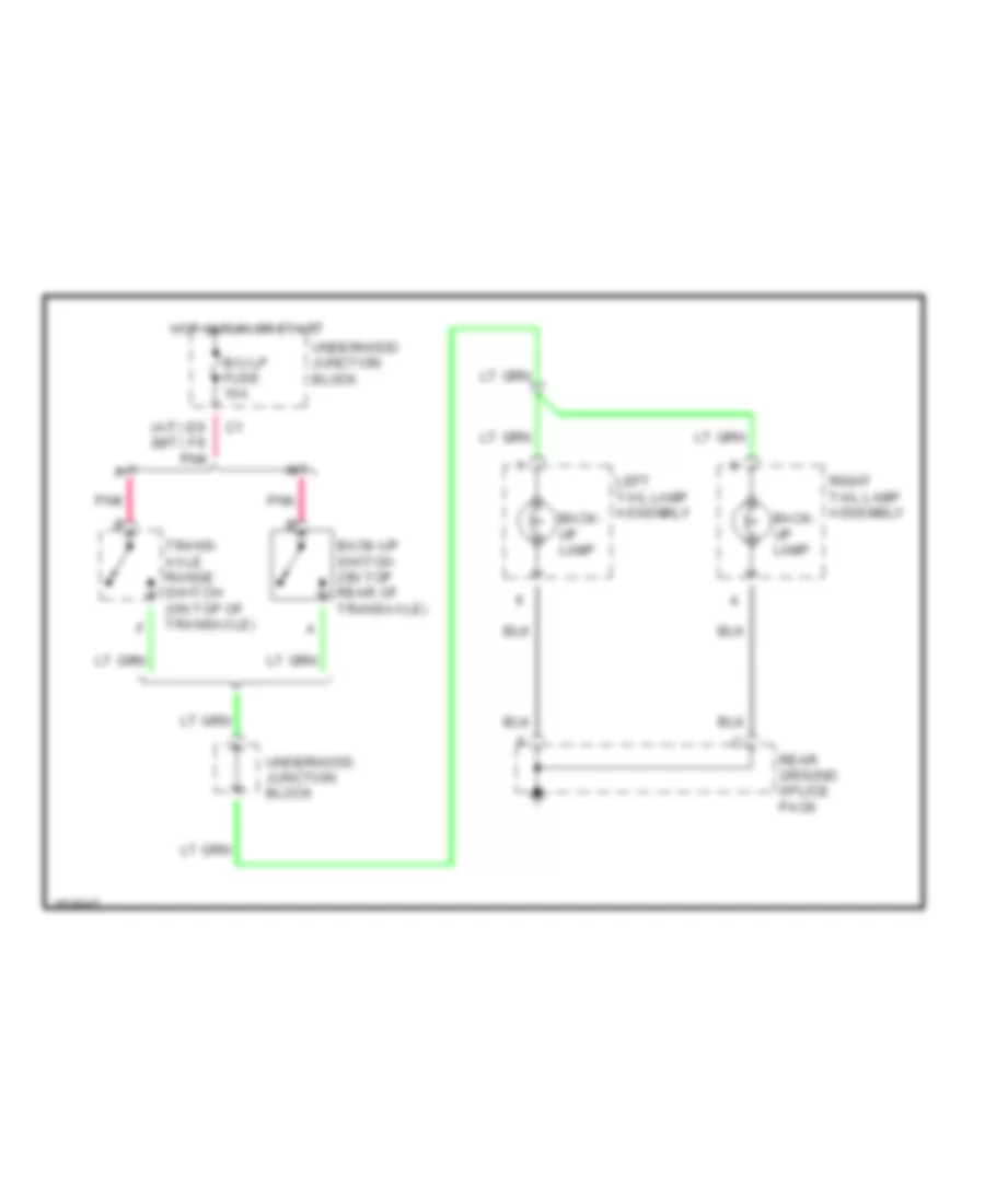 Back-up Lamps Wiring Diagram for Saturn L300 2002