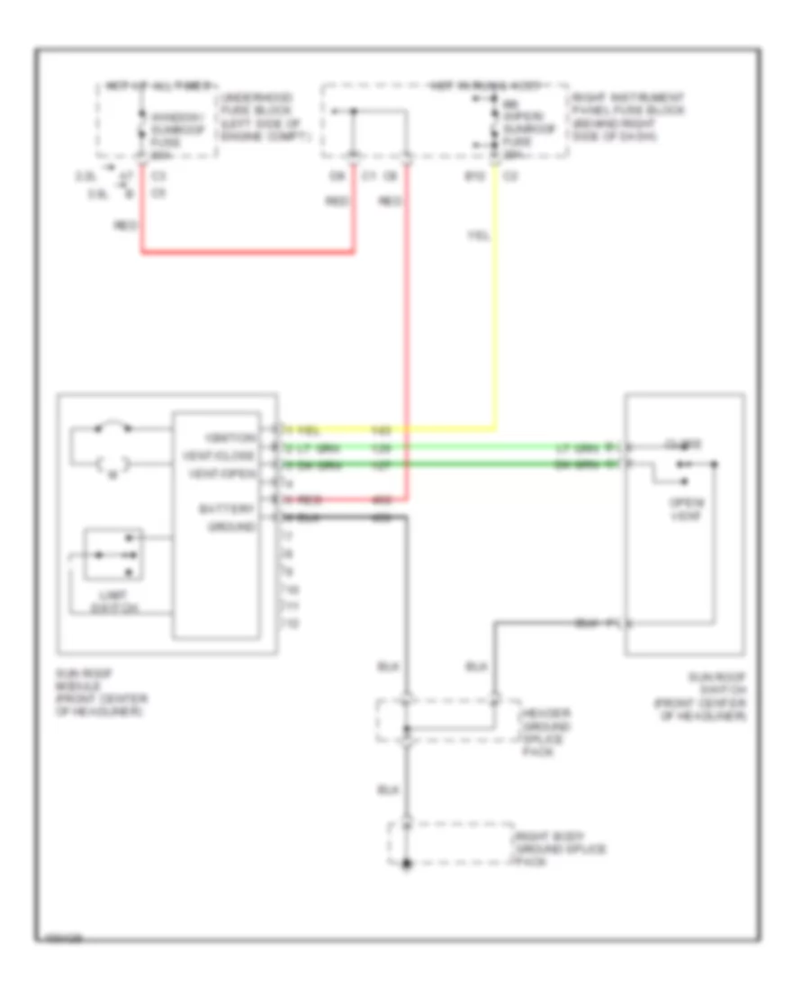 Power Top Sunroof Wiring Diagrams for Saturn L300 2002