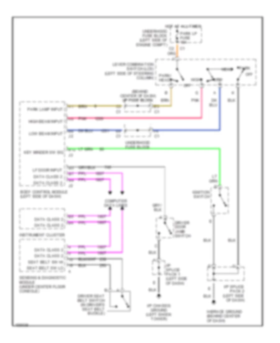 Warning System Wiring Diagrams for Saturn SC1 2002