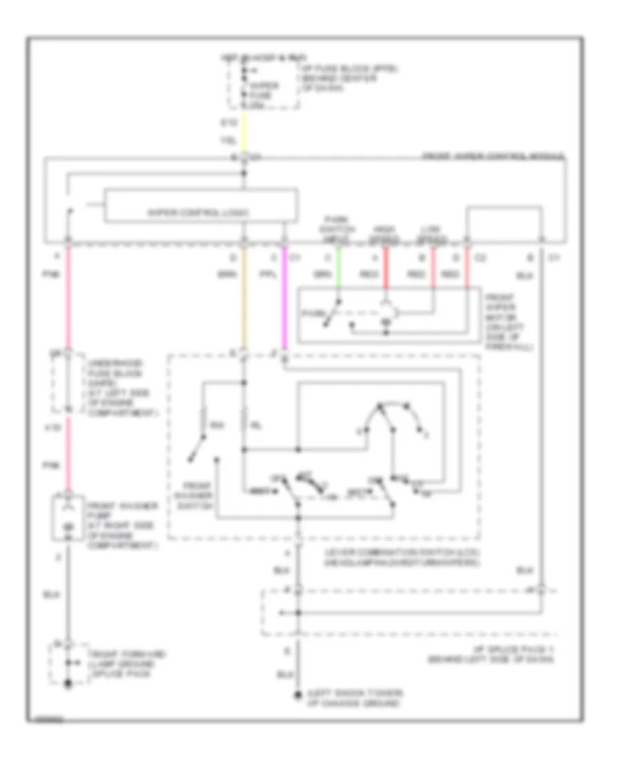 Электросхема стеклоочистителя, дворников и омывателя для Saturn SL 2002