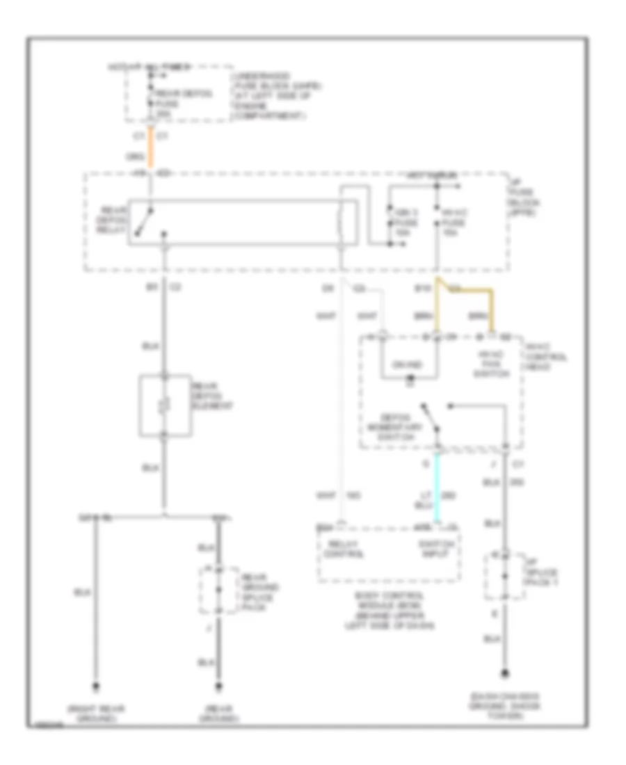 Defogger Wiring Diagram for Saturn SL1 2002