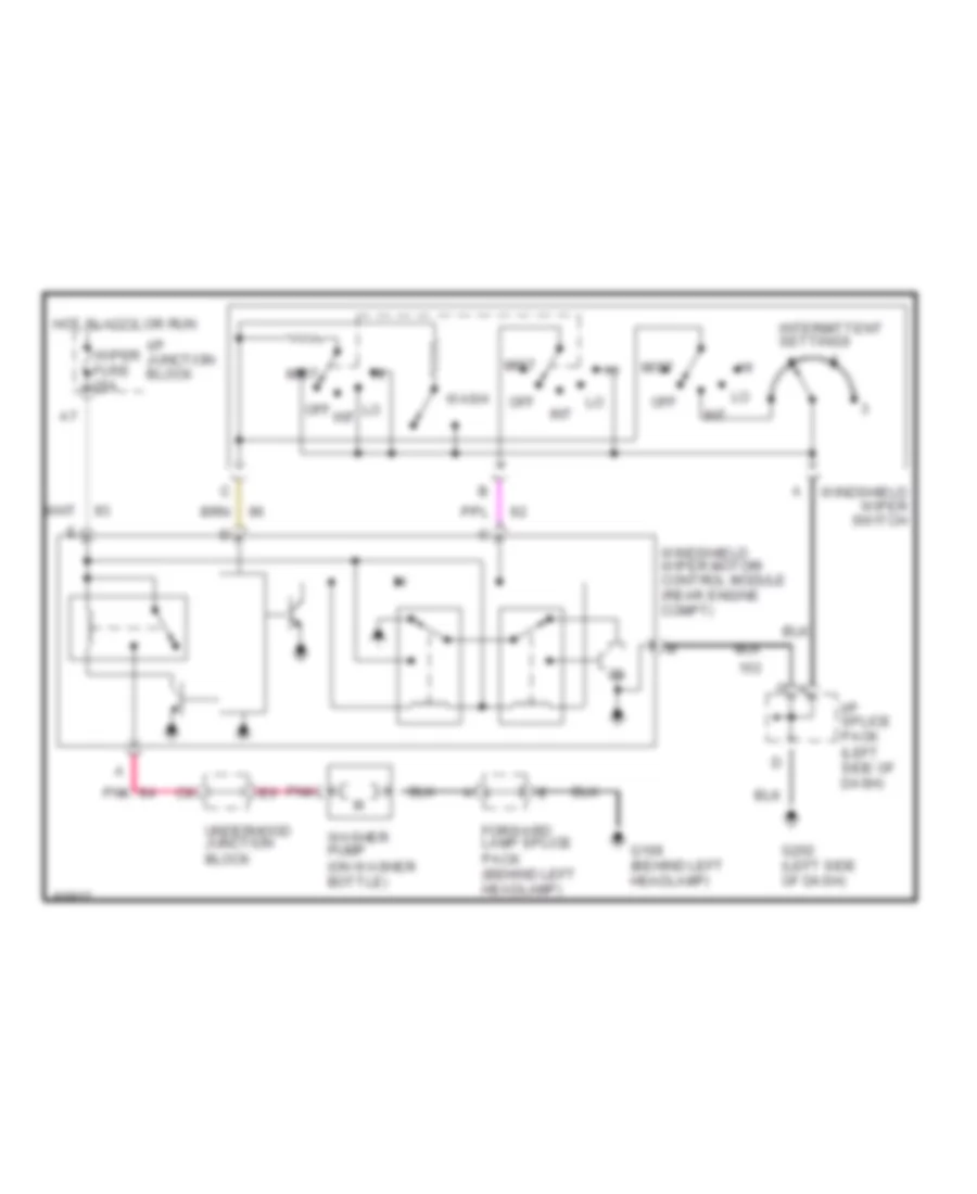 Электросхема стеклоочистителя, дворников и омывателя Интервала для Saturn SC2 1993
