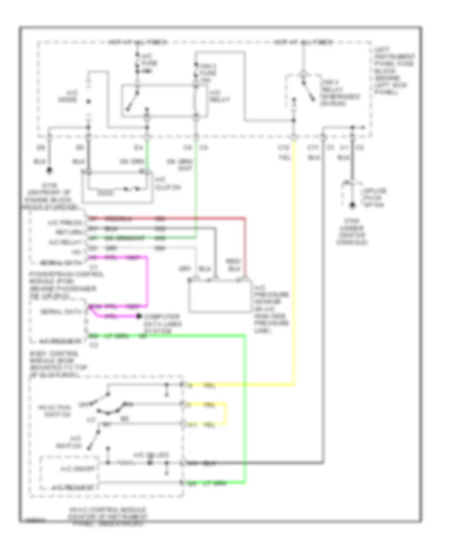 Compressor Wiring Diagram, with Manual AC for Saturn L200 2003