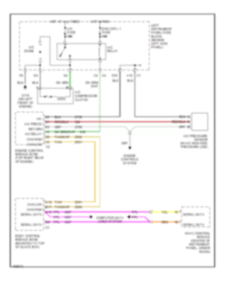 Compressor Wiring Diagram, with Auto AC for Saturn L300 2003