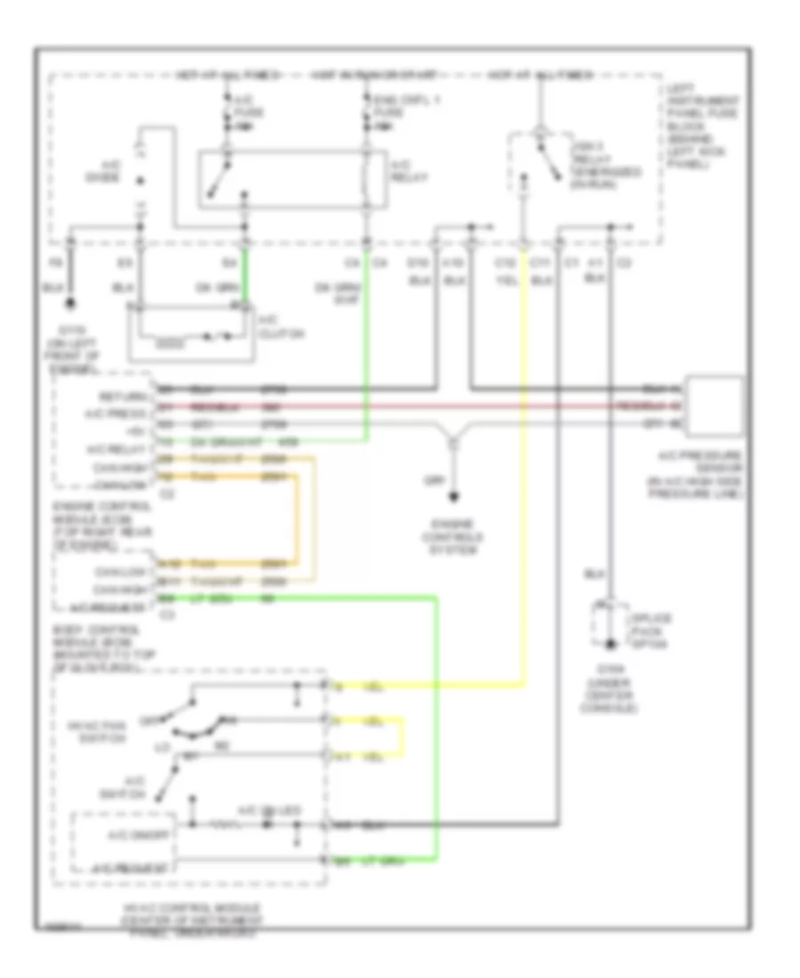 Compressor Wiring Diagram, with Manual AC for Saturn L300 2003