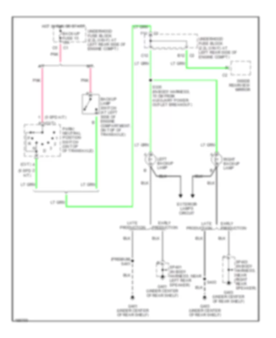 Back up Lamps Wiring Diagram for Saturn Ion 1 2004