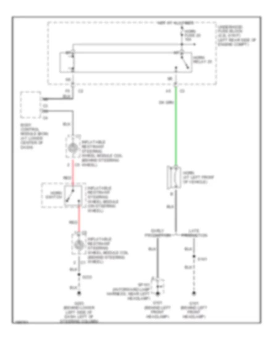 Horn Wiring Diagram for Saturn Ion 1 2004