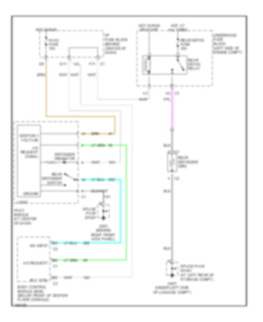 Defoggers Wiring Diagram for Saturn Vue Red Line 2004