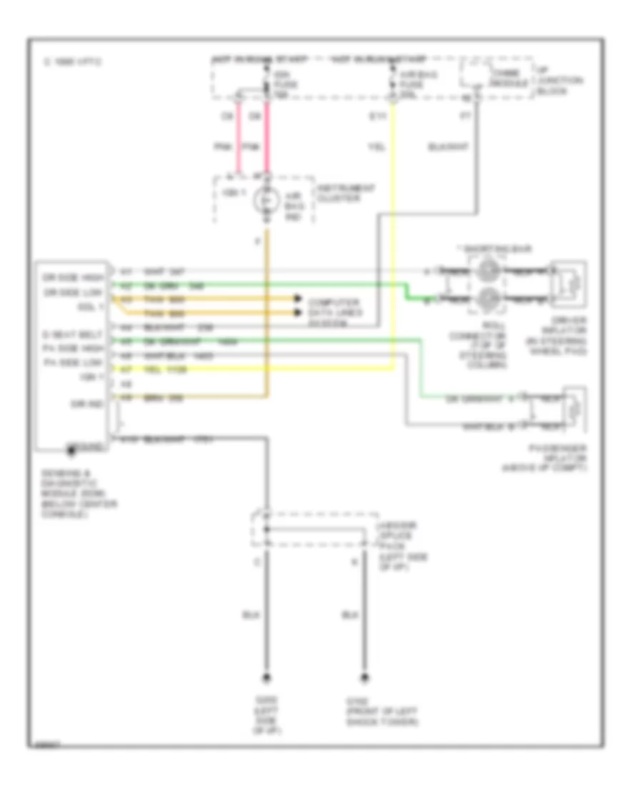 Supplemental Restraint Wiring Diagram for Saturn SC1 1995