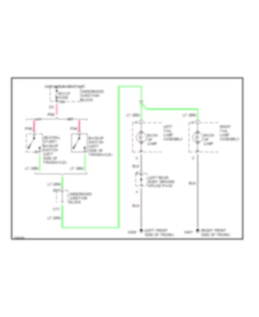 Back up Lamps Wiring Diagram for Saturn SL1 1995