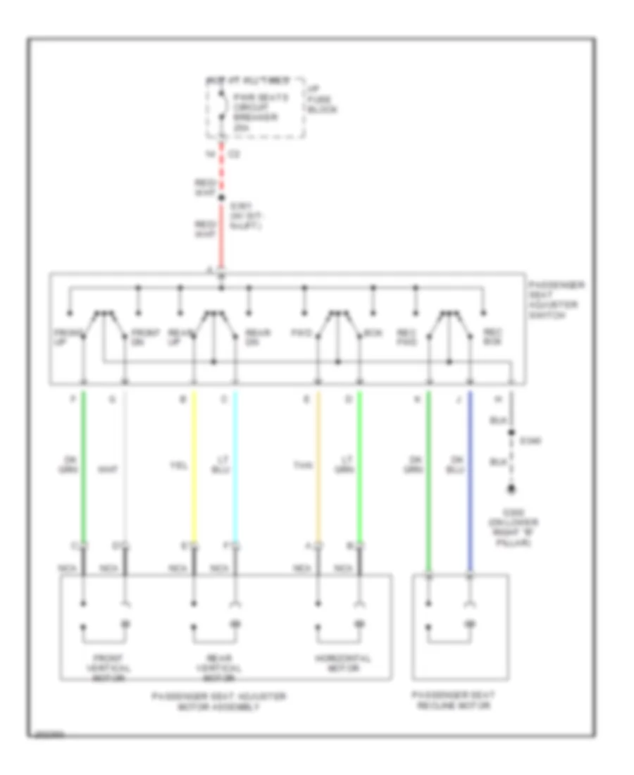 Passenger Full Feature Seat Wiring Diagram for Saturn Relay 2005