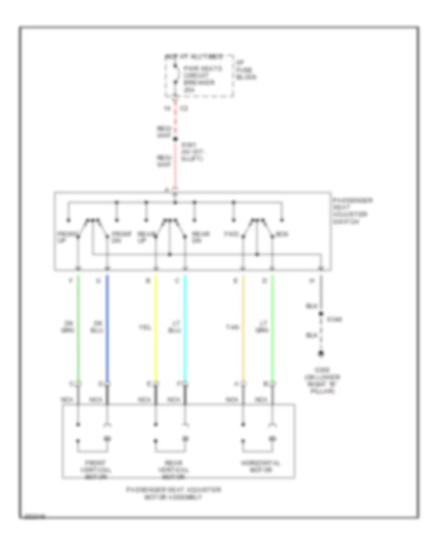 Passenger Seat Wiring Diagram for Saturn Relay 2005