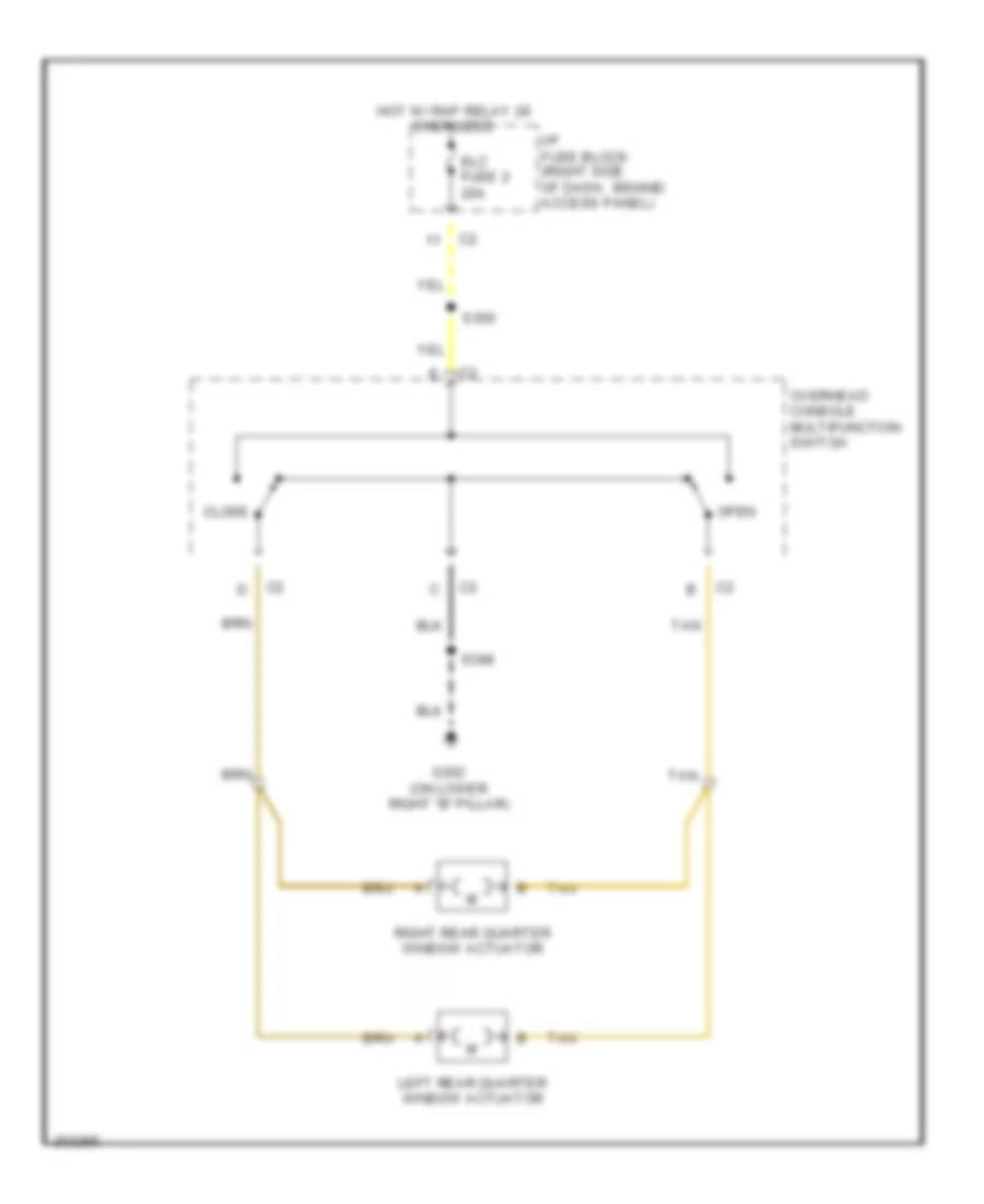 Rear Quarter Windows Wiring Diagram for Saturn Relay 2005