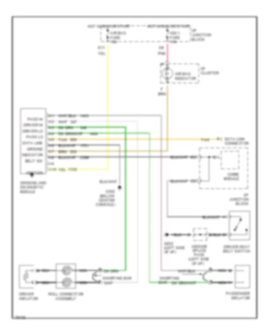 Supplemental Restraint Wiring Diagram for Saturn SC1 1996
