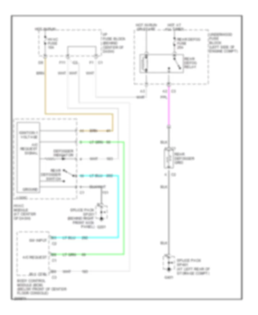 Defoggers Wiring Diagram for Saturn Vue Red Line 2005