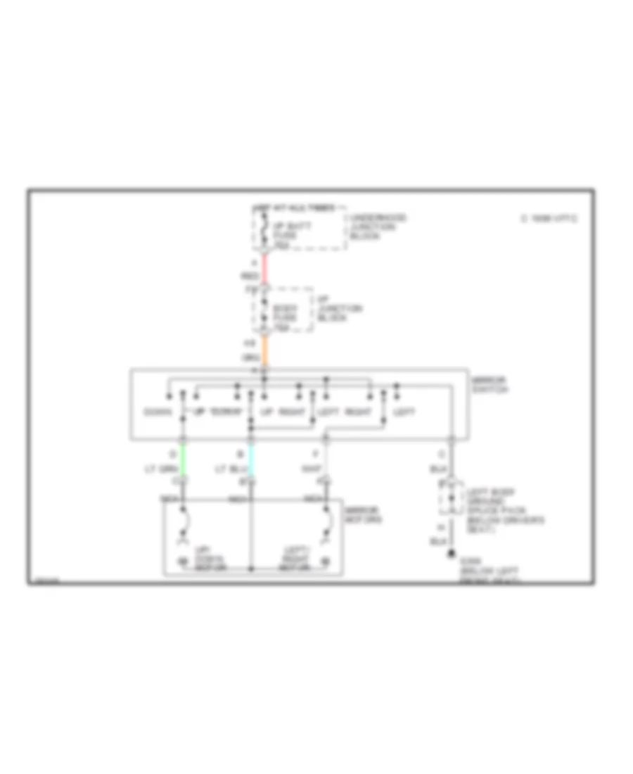 Power Mirror Wiring Diagram for Saturn SL2 1996