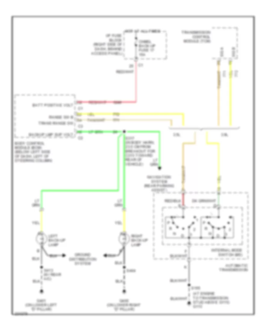 Backup Lamps Wiring Diagram for Saturn Relay 2006