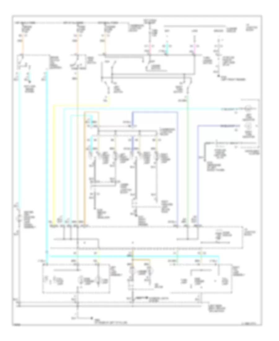 Exterior Lamps Wiring Diagram for Saturn SW1 1996