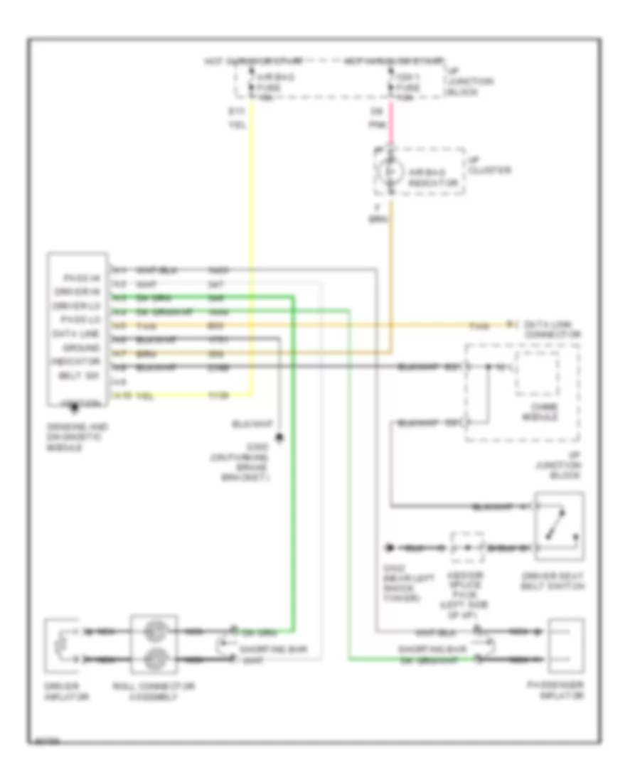 Supplemental Restraint Wiring Diagram for Saturn SC1 1997