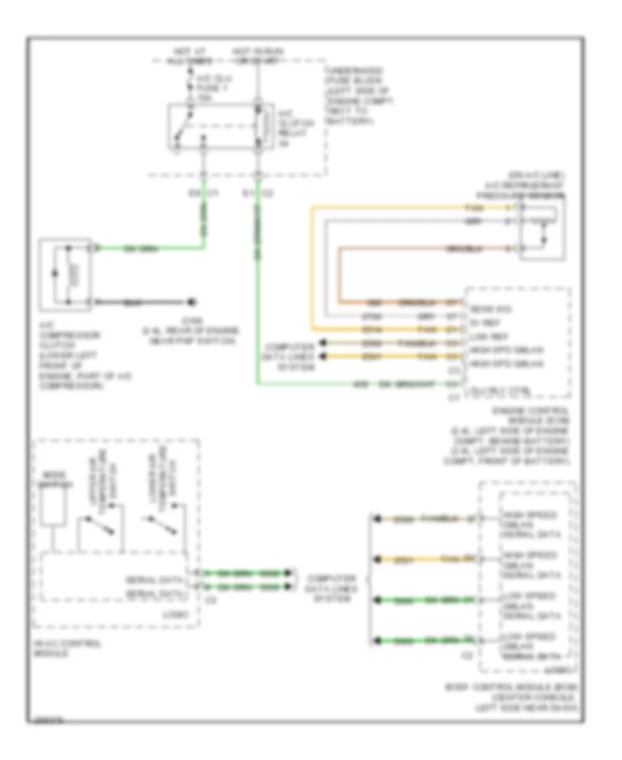 2.4L VIN 5, Compressor Wiring Diagram, with Auto AC for Saturn Aura Green Line 2007