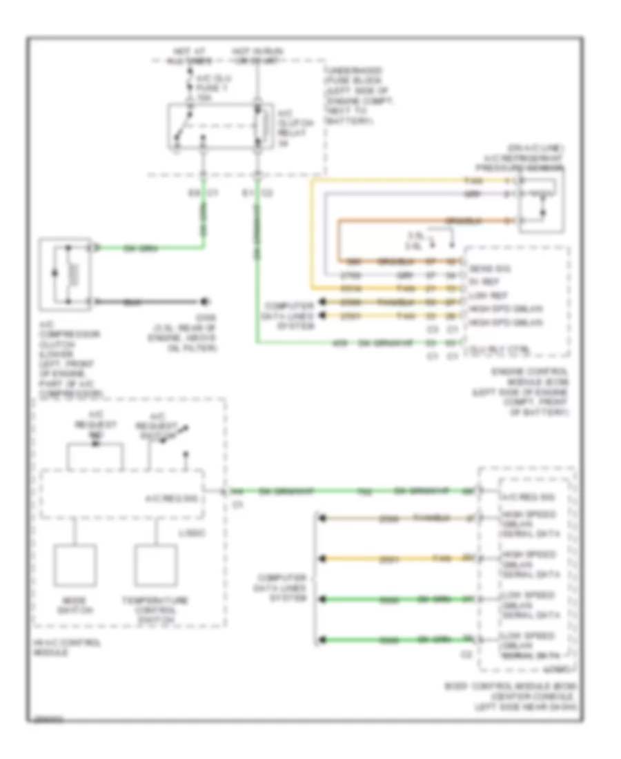 3.5L VIN N, Compressor Wiring Diagram, with Manual AC for Saturn Aura Green Line 2007