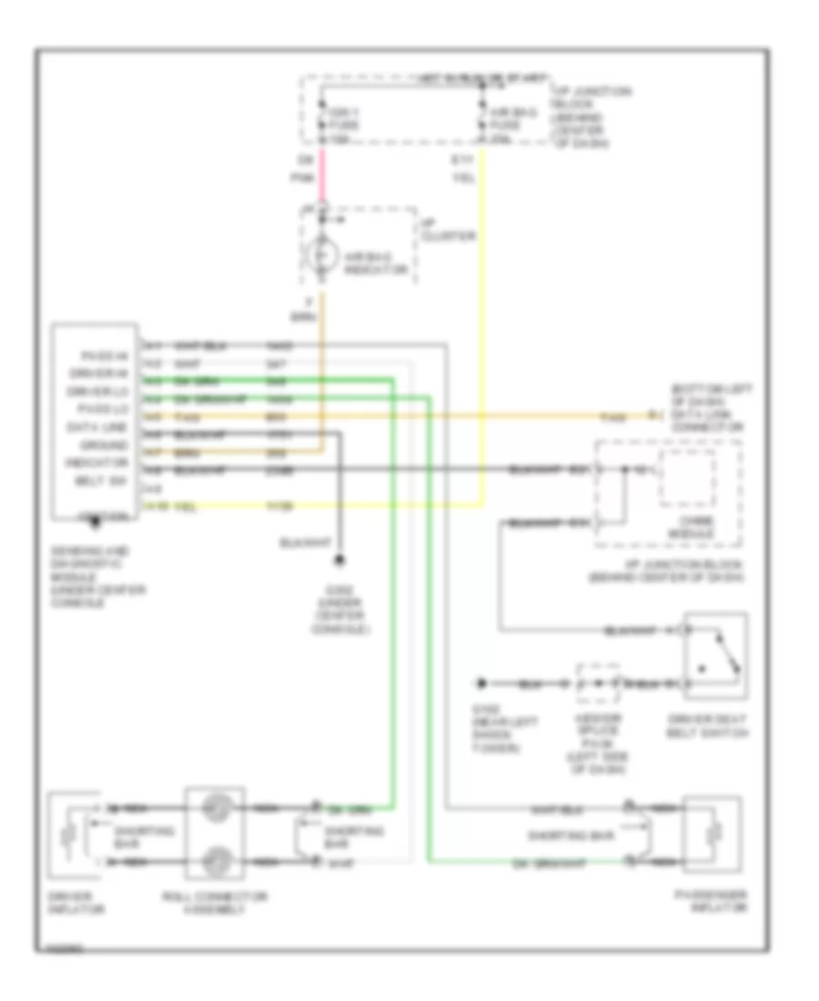 Supplemental Restraint Wiring Diagram for Saturn SC1 1998