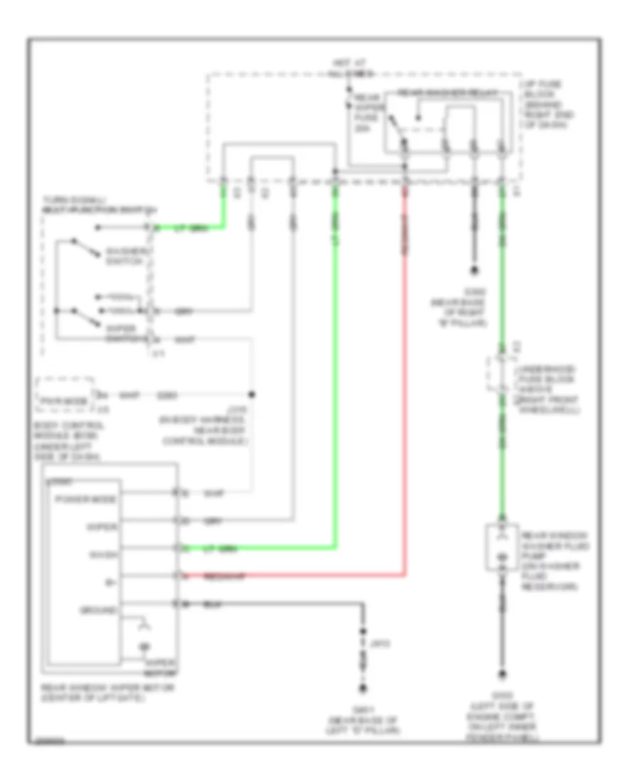 Rear WiperWasher Wiring Diagram for Saturn Outlook XE 2007